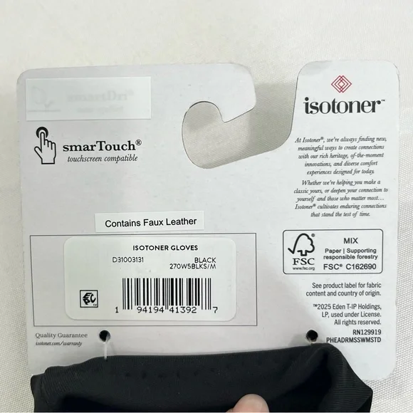 Isotoner SmarTouch Small/Medium Black NEW 270WS Touch Screen Tips - Picture 6 of 8